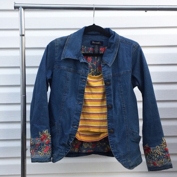 Vintage Embroidered Jean Jacket + Tank Duo - Picture 3 of 3
